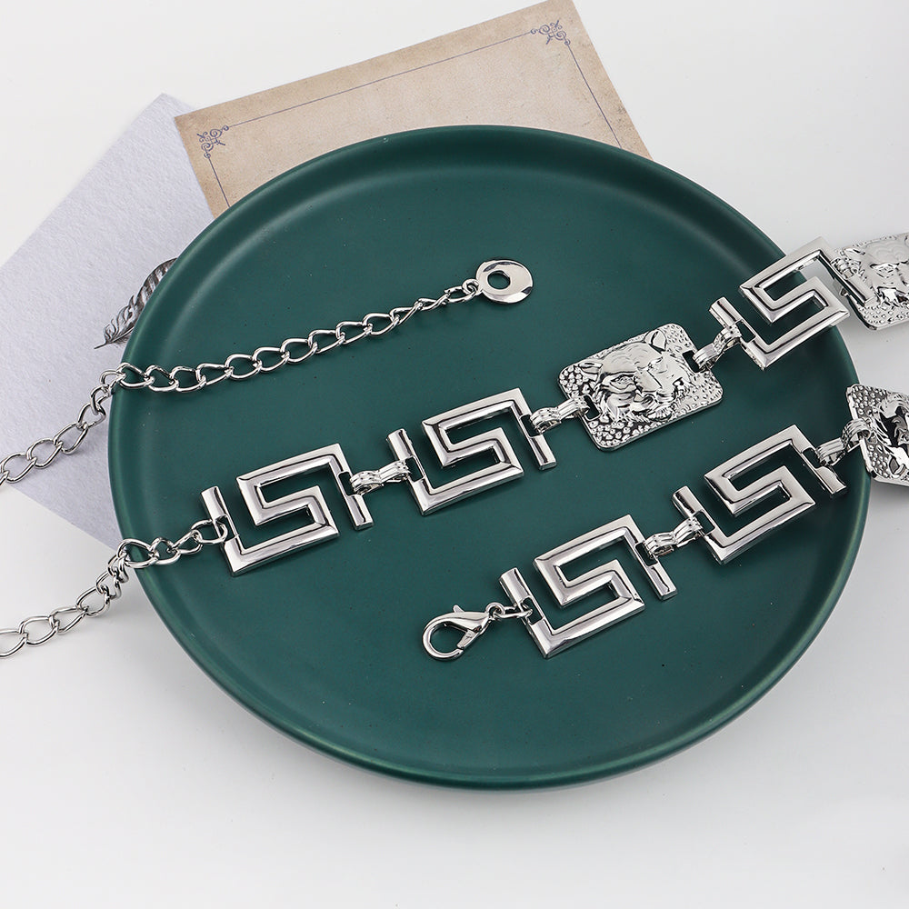 New Men's And Women's Advanced Sense Of Metal Tiger Waist Chain Gold Silver Waist Body Chain Decoration Dress Suit Evening Dress Chain Accessories
