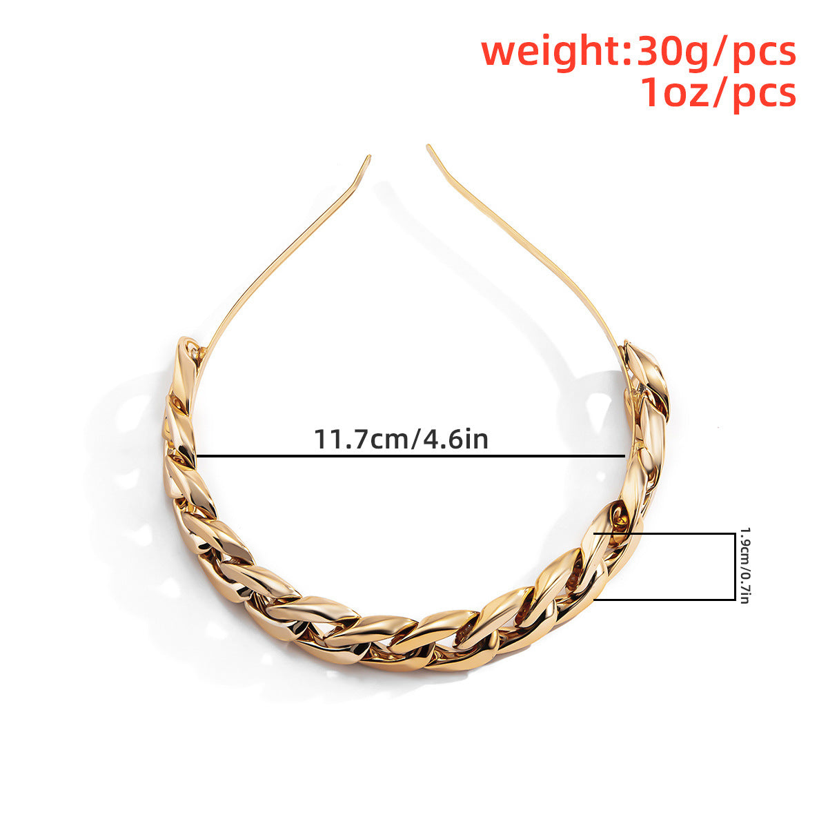 Wide-sided Fashion Hair Accessories Irregular Metal Headband
