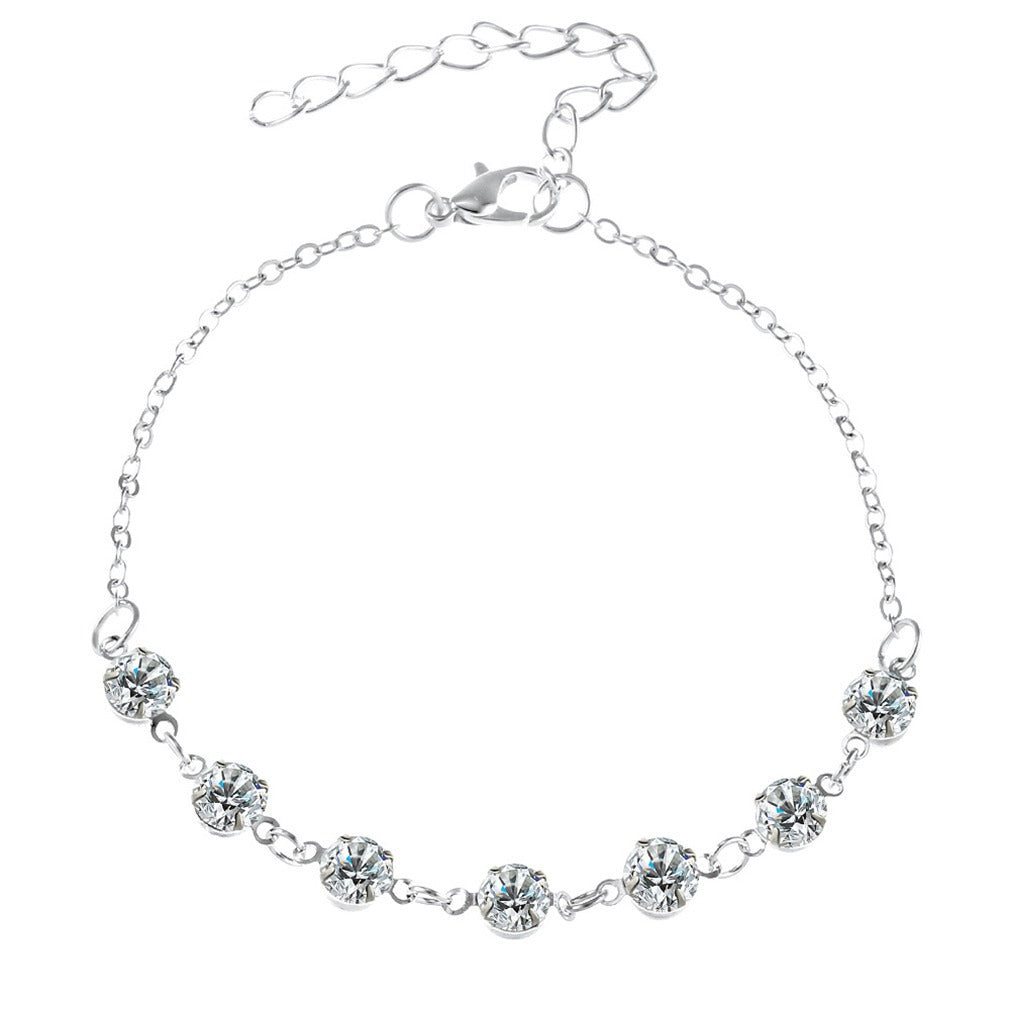 Fashion Alloy Diamond Simple Crystal Anklet