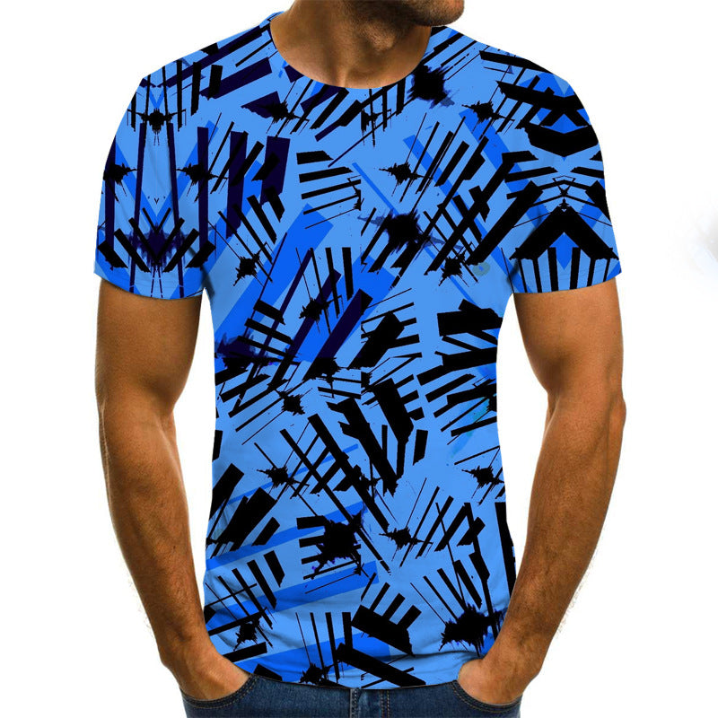 Color Three-dimensional Square Digital Short Sleeve