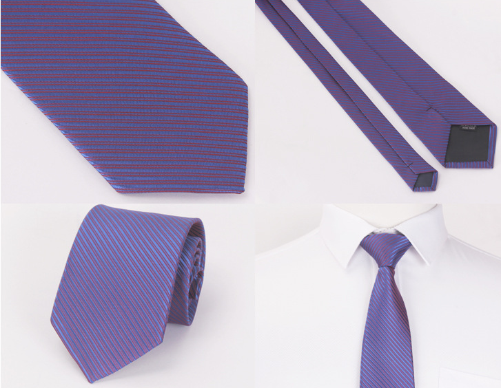 8CM Polyester Hand Tie Men's Tie Business Formal Wear Corduroy Dark Striped Tie Wholesale