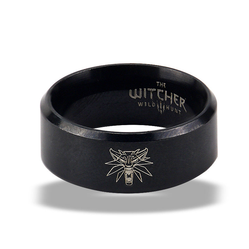 316L Titanium Steel Ring Wolf Head Ring