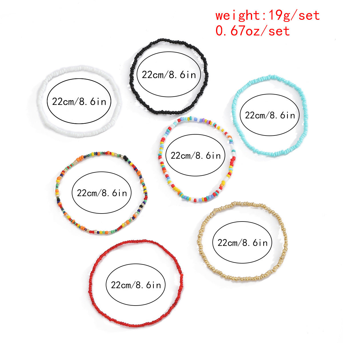 Hand Beaded Contrast Color Beaded Waist Chain Multilayer Mix And Match