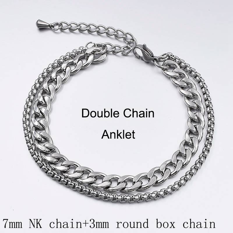 Niche Design Girlfriends Titanium Steel Anklet Female Student Korean Version Of The Simple Forest Spot Not Inlaid Female Ankle Ring Male Tide