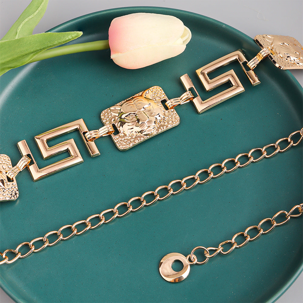 New Men's And Women's Advanced Sense Of Metal Tiger Waist Chain Gold Silver Waist Body Chain Decoration Dress Suit Evening Dress Chain Accessories