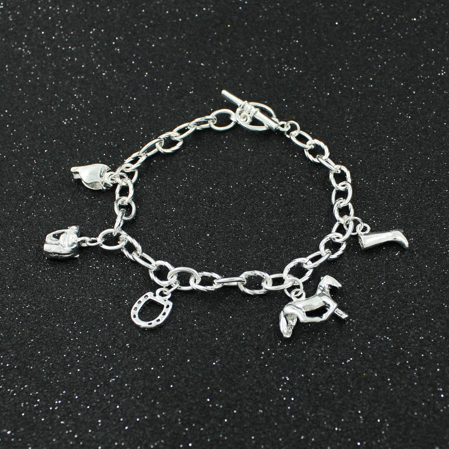 Electroplated silver horseshoe