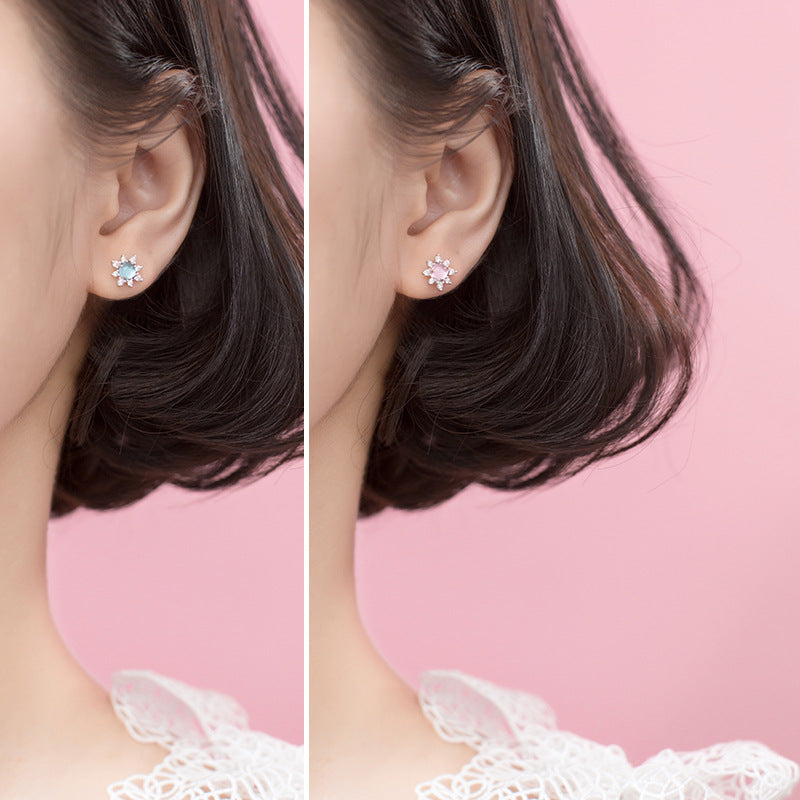 S925 Silver Fashion Sweet Sunflower Earrings