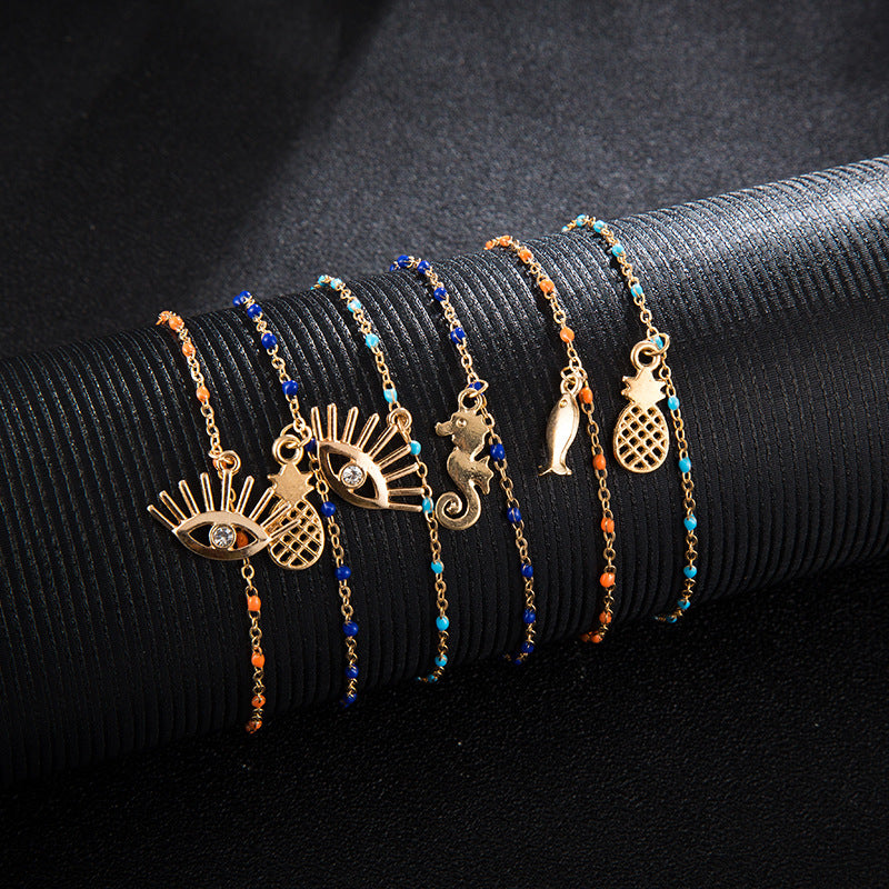 Bohemian marine life anklet
