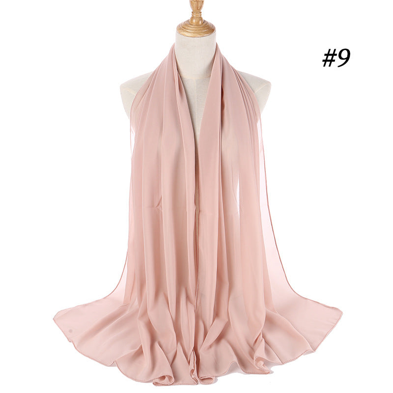 Monochrome Pearl Chiffon Bubble Scarf Headscarf