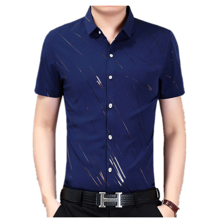 Color cotton short-sleeved shirt