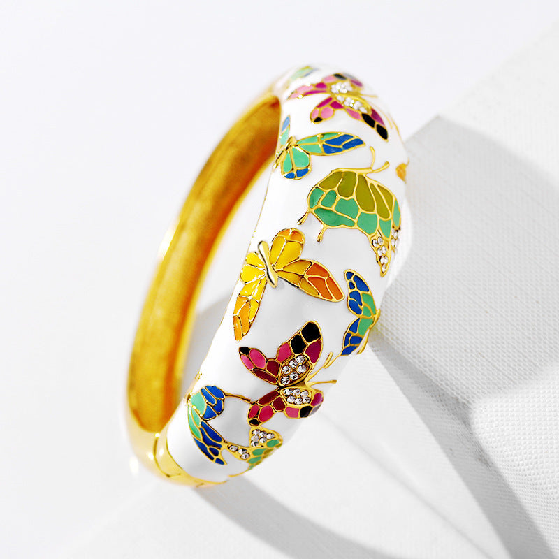 Enamel colorful butterfly necklace earrings bracelet