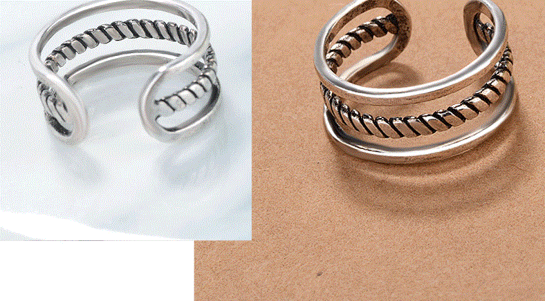 New Fashion 925 Silver Plate Three Layers Rings