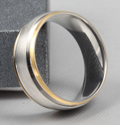 Vnox classic men wedding bands ring 8MM matte finish stainless steel gold and silver tone anniversary alliance gifts