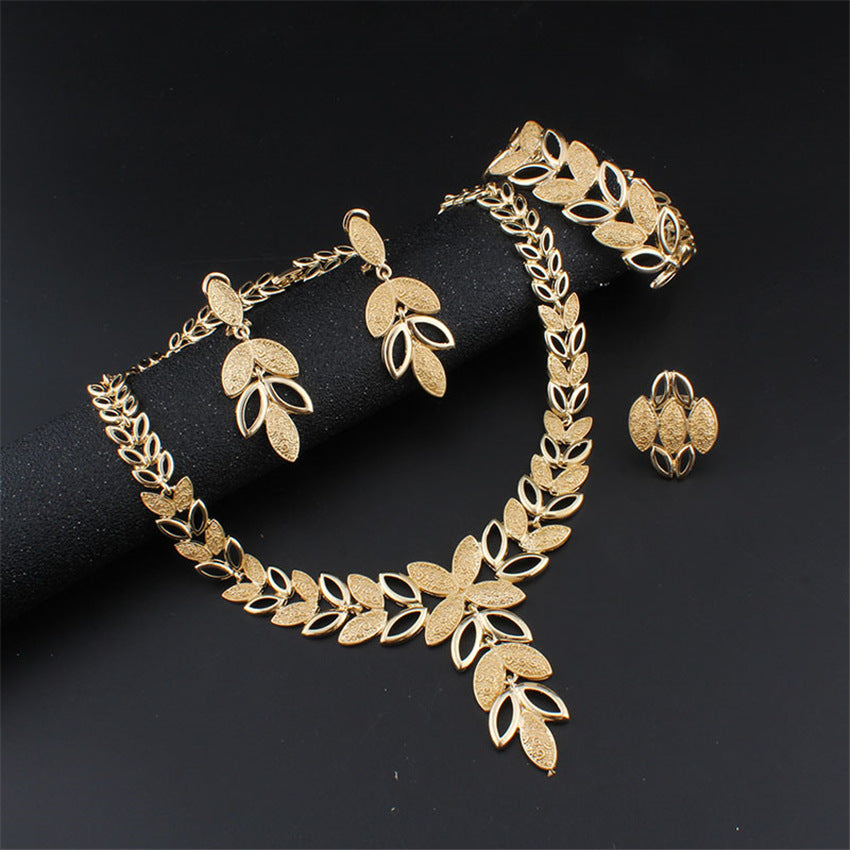 Four-piece Fashion Alloy Jewelry Necklace Earrings