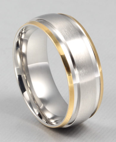 Vnox classic men wedding bands ring 8MM matte finish stainless steel gold and silver tone anniversary alliance gifts
