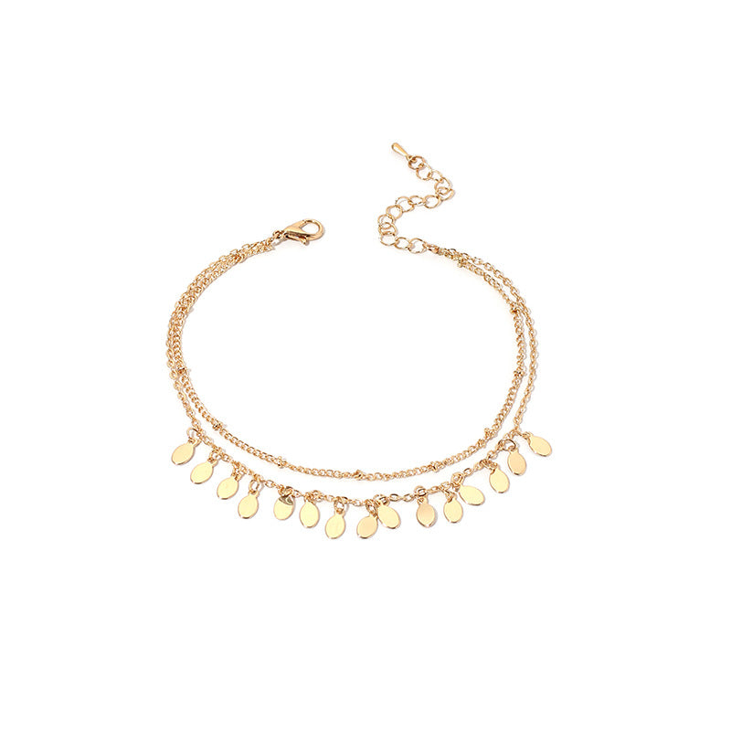 Geometric round beads sexy anklet
