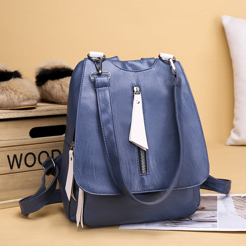 Soft leather backpack