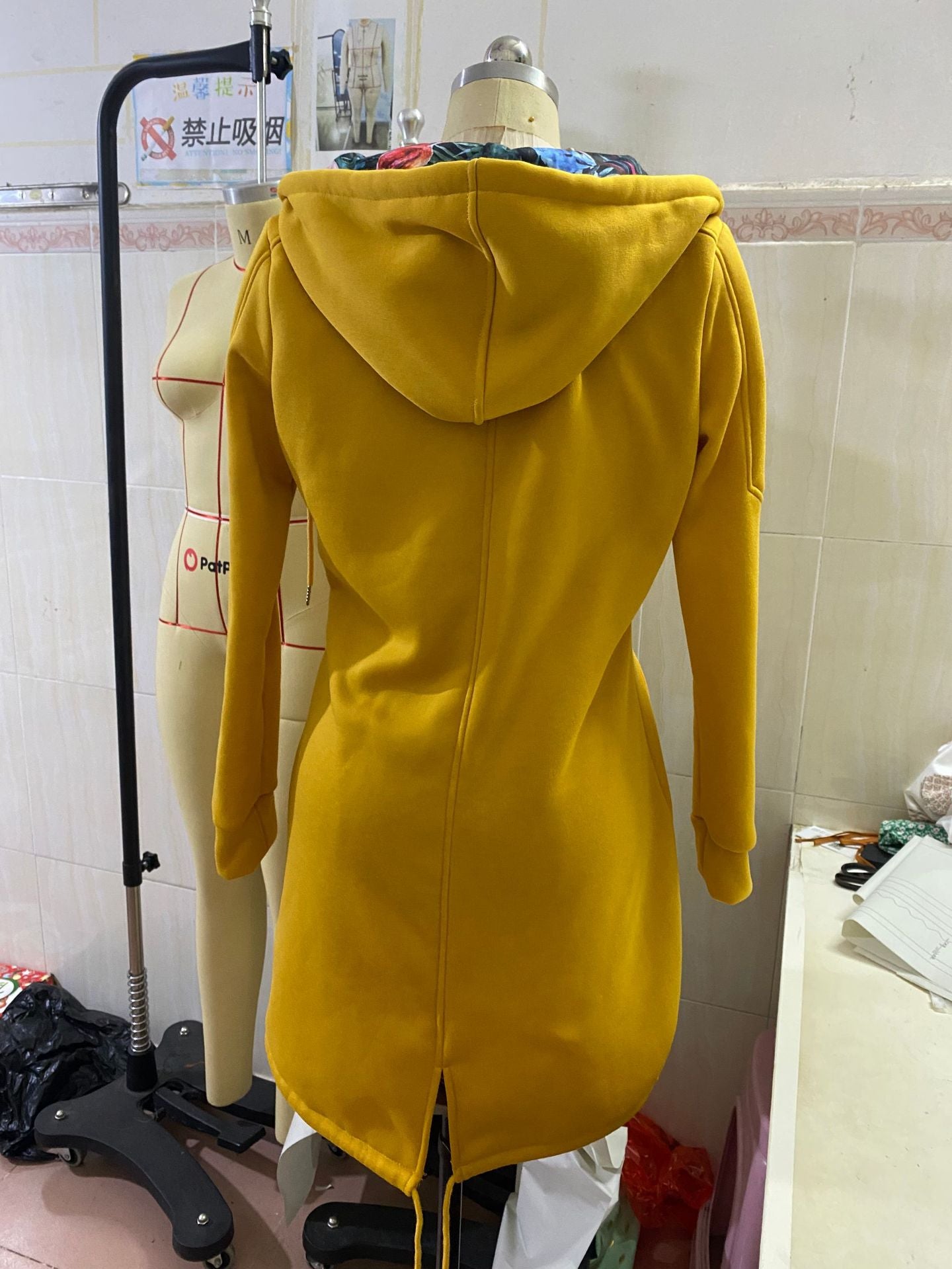Solid Color Sweatshirt Ladies Long Sleeve Hooded Zipper Cardigan Casual Jacket
