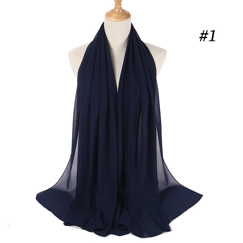 Monochrome Pearl Chiffon Bubble Scarf Headscarf