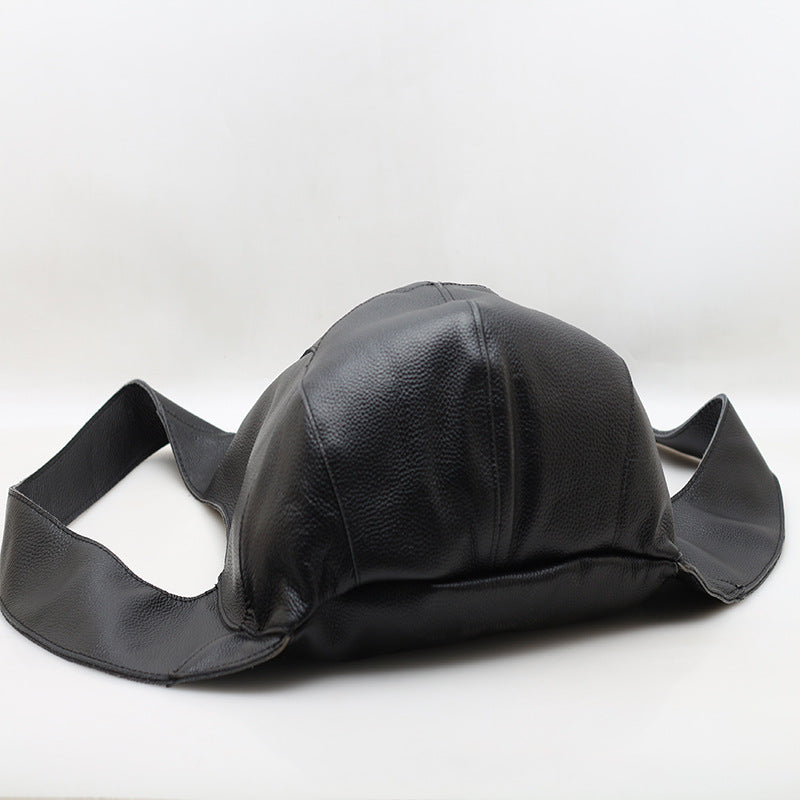 Cowhide motorcycle backpack