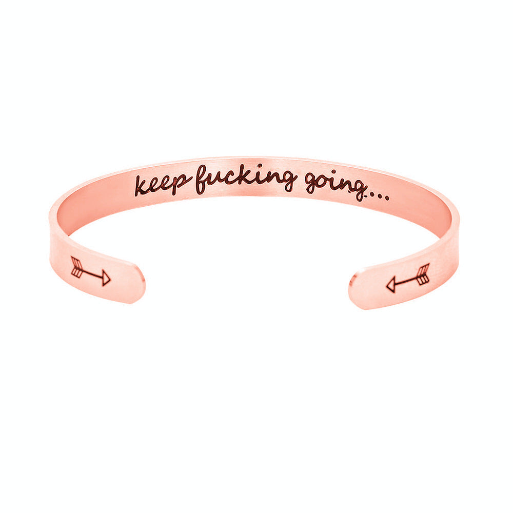 Mantra Bracelet with Quotes Stainless Steel Cuff Inspirational Jewelry Graduation Gift