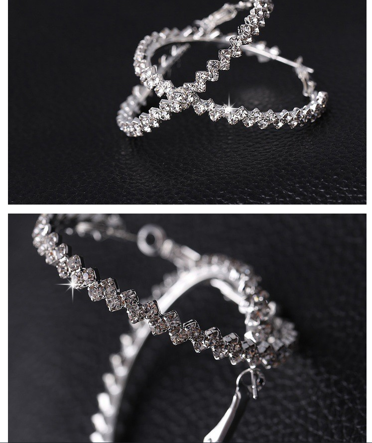 European and American fashion new shiny crystal earrings big temperament earrings wild earrings bridal ornaments