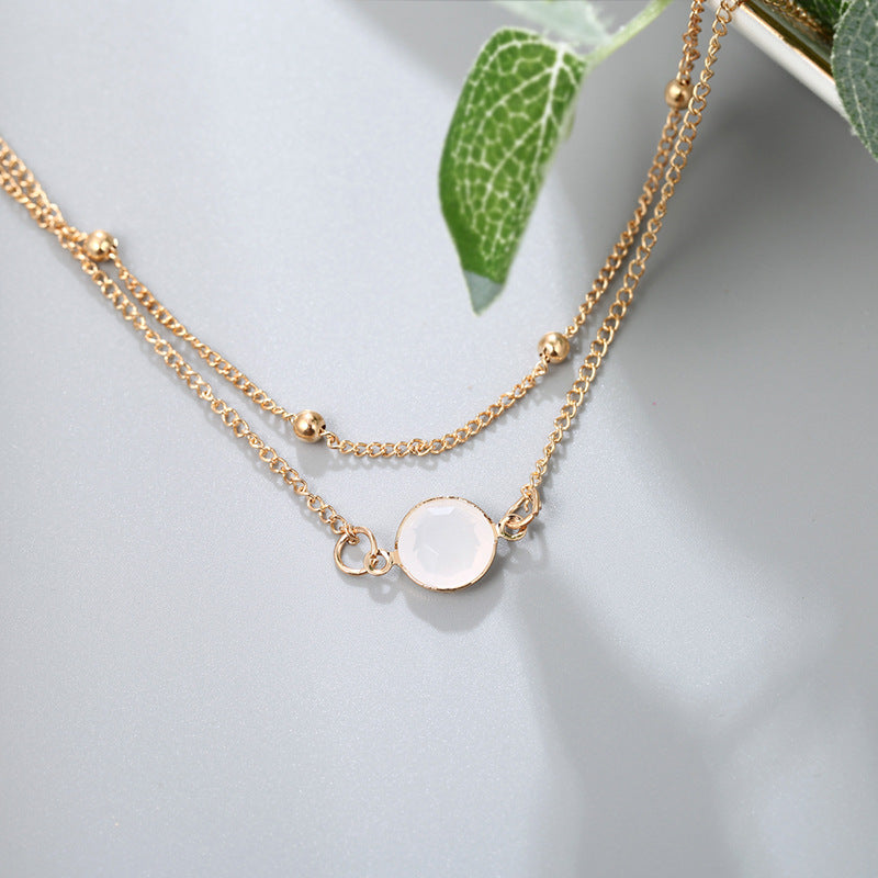 About alloy double crystal anklet