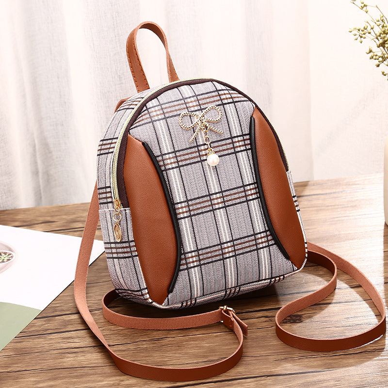Spring And Summer New Korean Shell-Shaped Printed Zipper Small Backpack