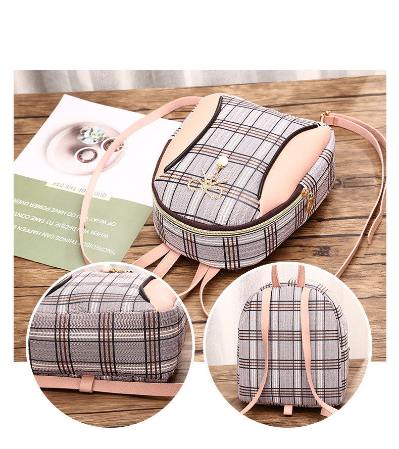 Spring And Summer New Korean Shell-Shaped Printed Zipper Small Backpack