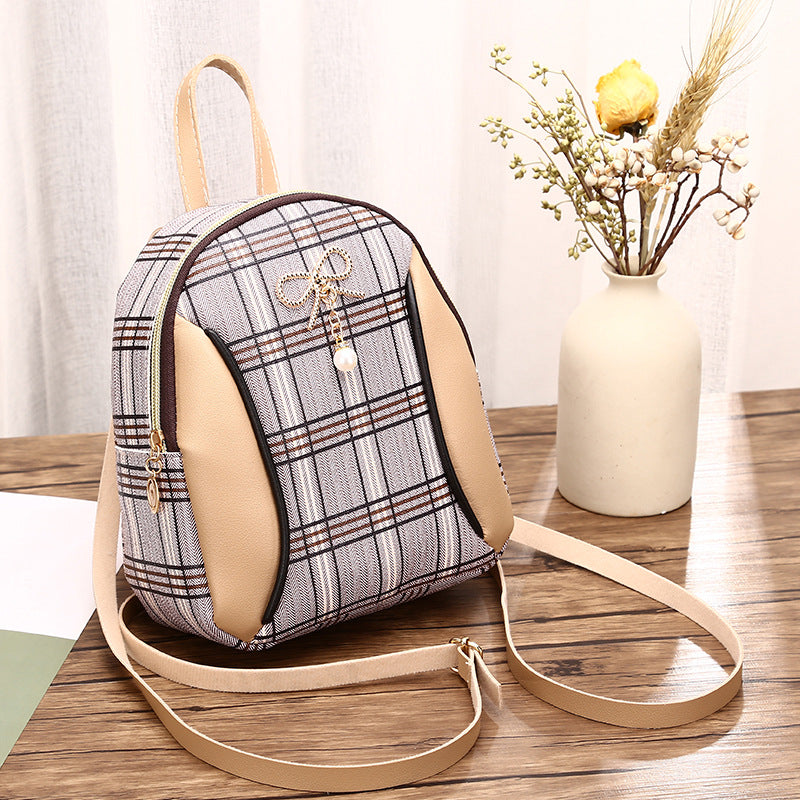 Spring And Summer New Korean Shell-Shaped Printed Zipper Small Backpack
