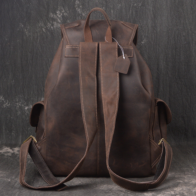 Backpack Crazy Horse Leather Outdoor Travel Men's Backpack