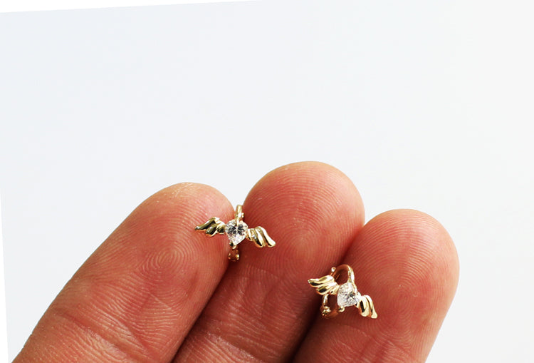 Gold Ear Buckle Angel Wings Pure Gold Ear Bone Buckle Ear Ring Female