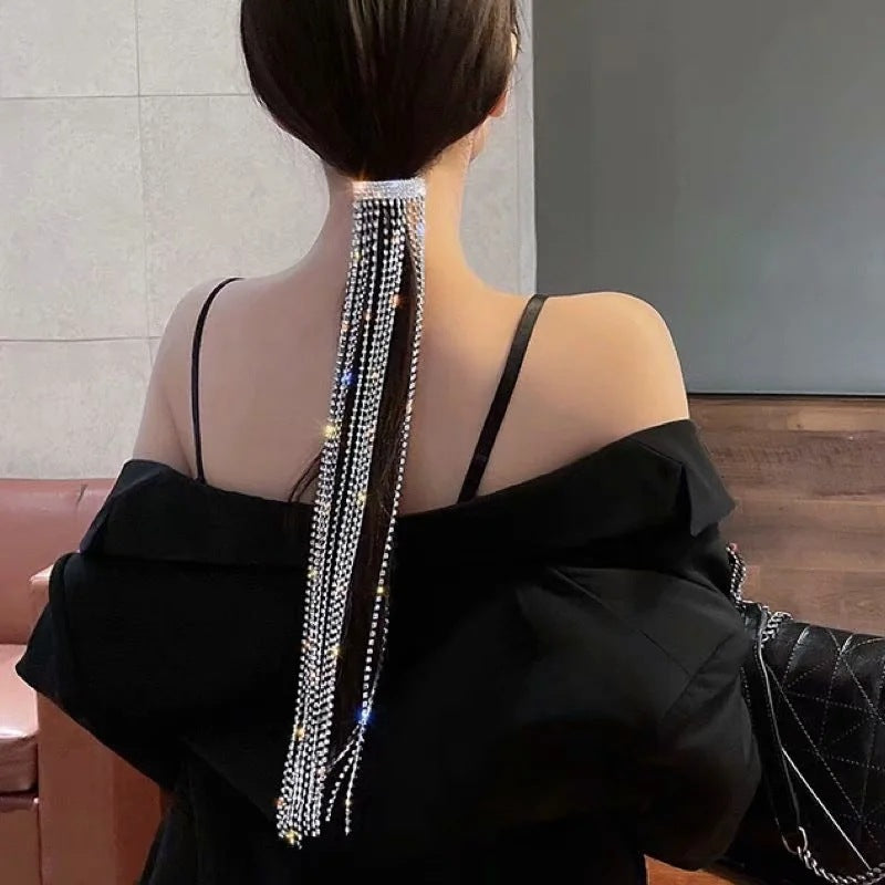 Women's Hair Accessories With Full Diamond Tassels