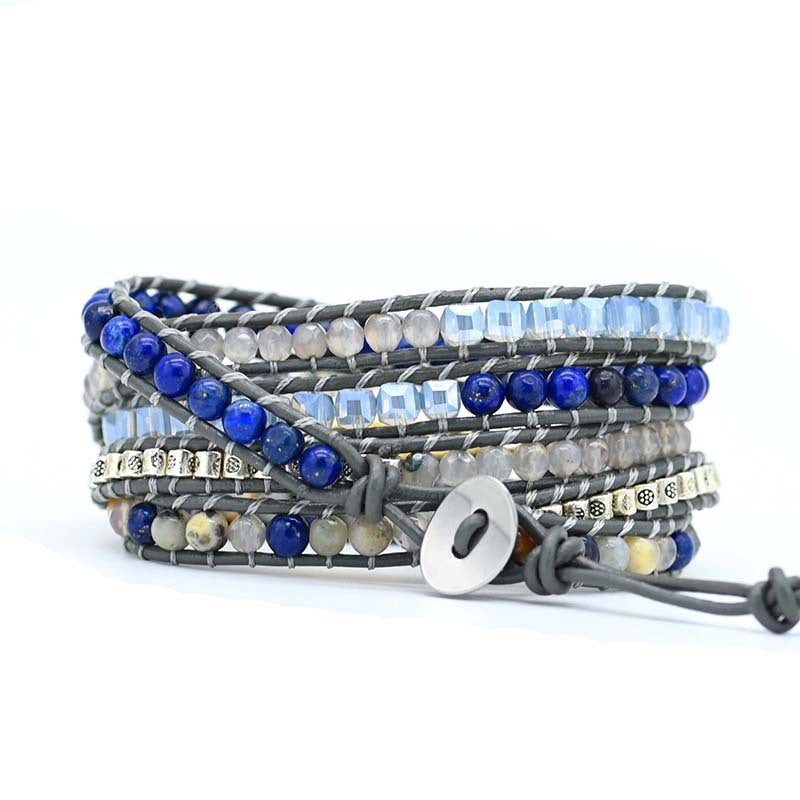 European And American Popular Accessories Natural Lapis Lazuli Stone Braided Bracelet