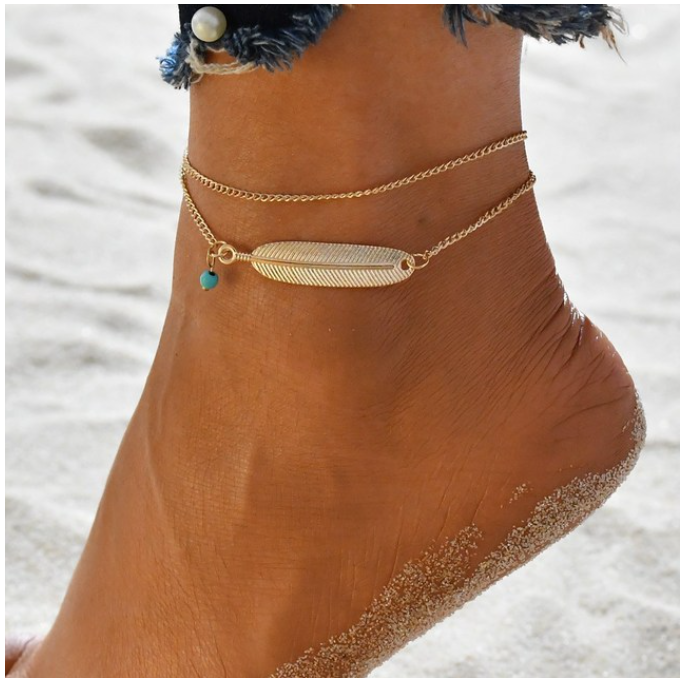 LETAPI Bohemian Beads Anklets for Women Boho Cubic Zirconia Anklet 2020 Ankle Bracelet on Leg Anklet Jewellery