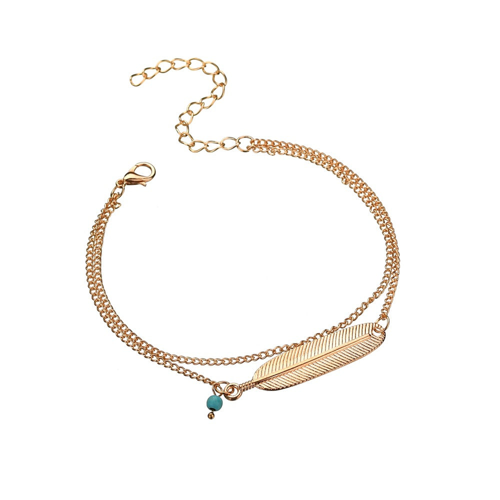 Women's Fashion Anklet Three-Piece Flat Snake