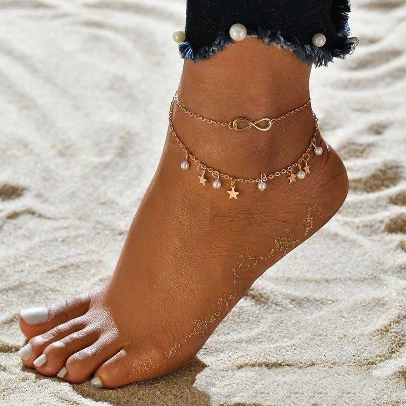 Women's Fashion Anklet Three-Piece Flat Snake