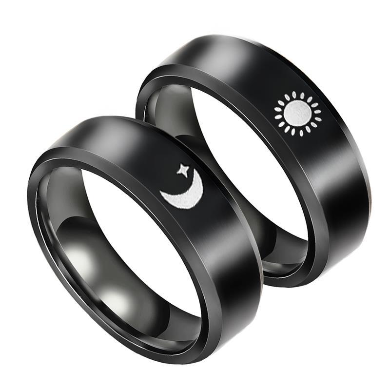 Explosive Bracelets Stainless Steel Couple Rings Sun Moon Sun Moon Star Ring Fashion New Accessories