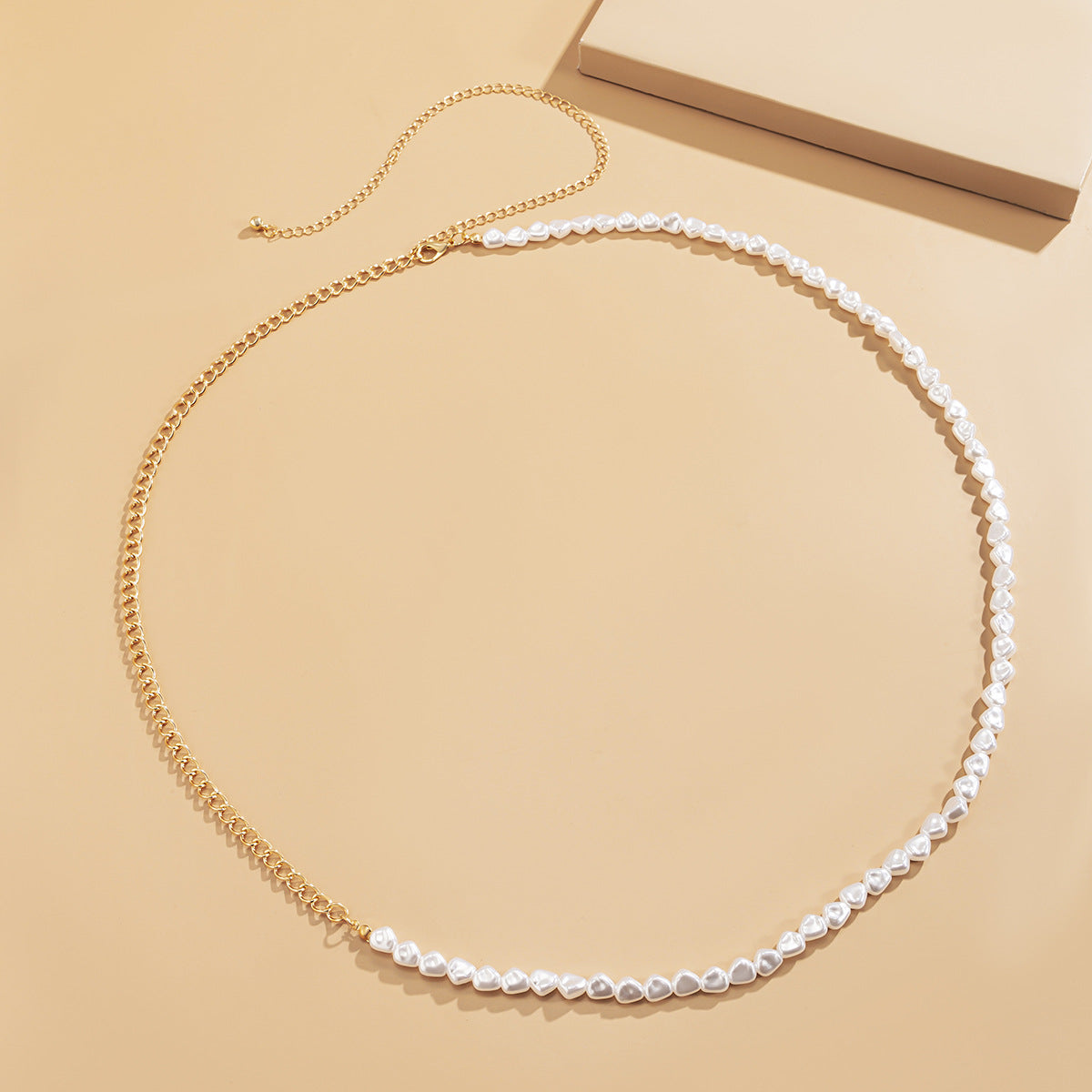 Temperament Retro Single Layer Imitation Pearl Waist Chain Sexy Personality Metal Hollow Chain Belt