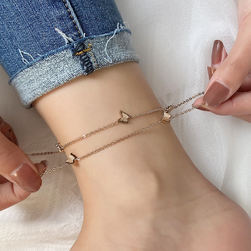 Temperament Net Celebrity Simple And Non-Fading Anklet