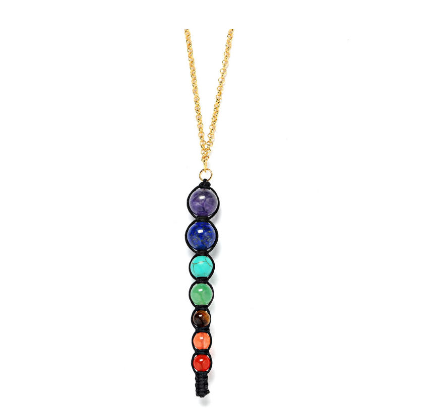 Seven Chakra Spirit Pendulum Cone Necklace