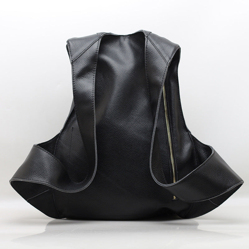 Cowhide motorcycle backpack