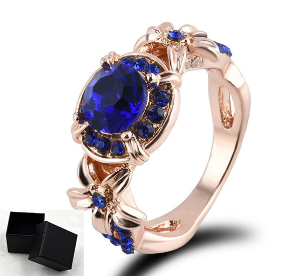 Gemstone Rose Full Diamond Engagement Ring