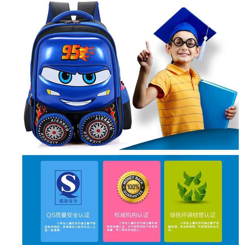 3D Car Child School Backpack