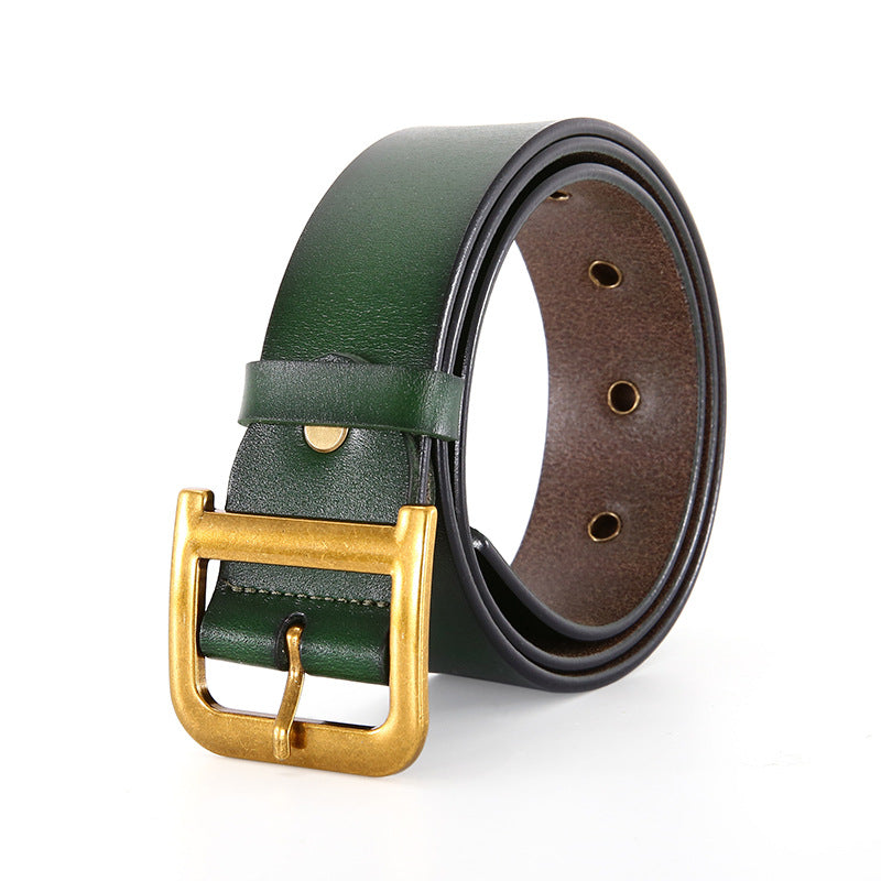 Leather cowhide wide girdle belt