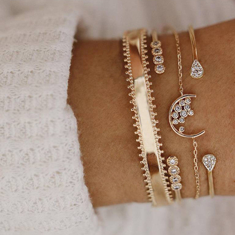 Floral leaf five-piece chain