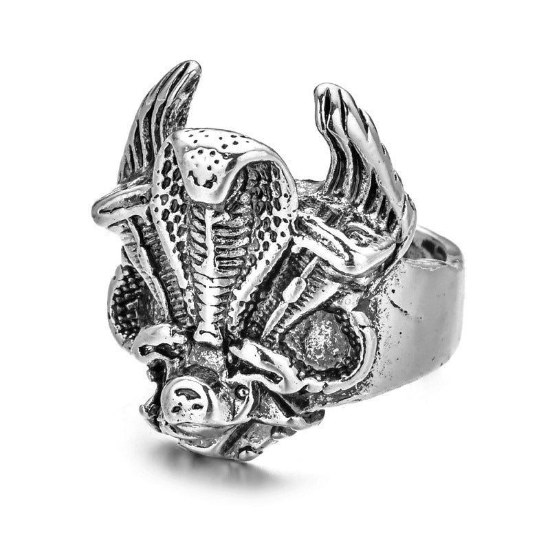 Vintage Gothic Punk Style Skull Animal Men's Ring