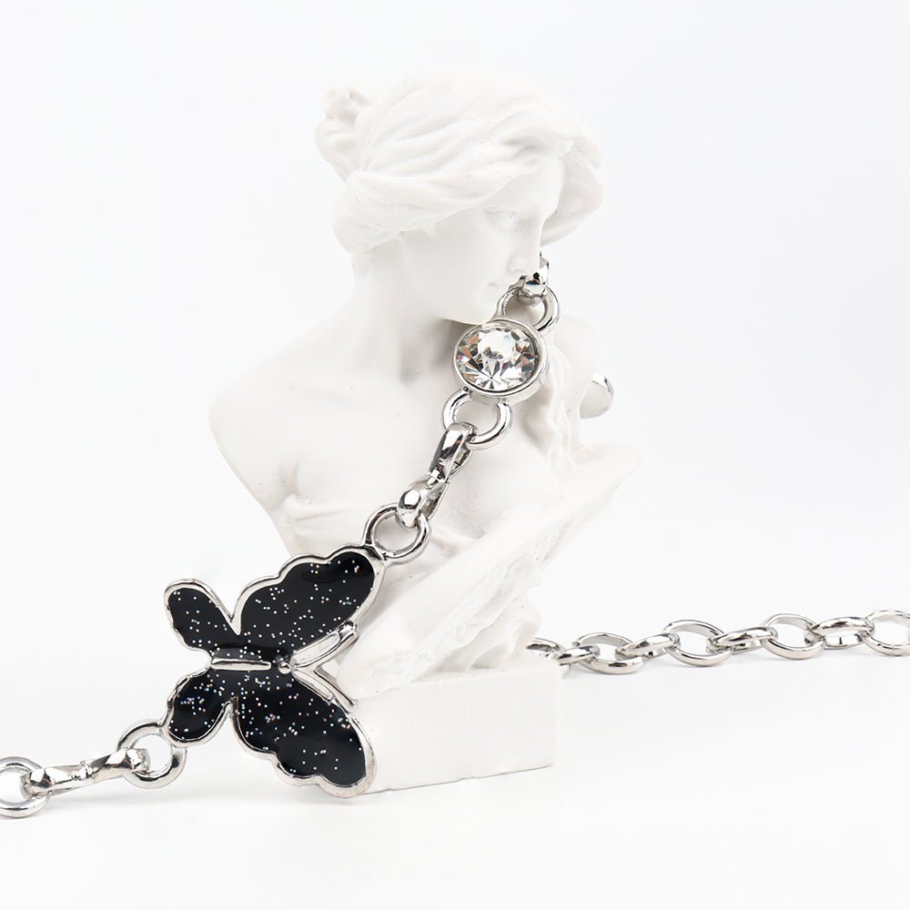 Waist Chain Female Korean Version Butterfly Drop Glue Diamond Personality Chain Hollow Rose Pendant Collocation Dress All Match