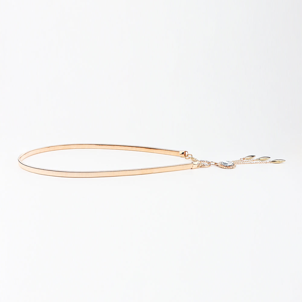 Fashion Small Incense Wind Metal Oval Rhinestone Waist Chain Women's Fringe Pendant With Dress Decoration Women's Waist Seal