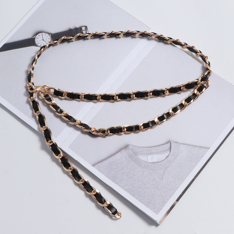 Woven Waist Chain Women's Fine Decorative Dress Simple And Versatile Korean Fashion Sweater Suit Waist Belt With Skirt
